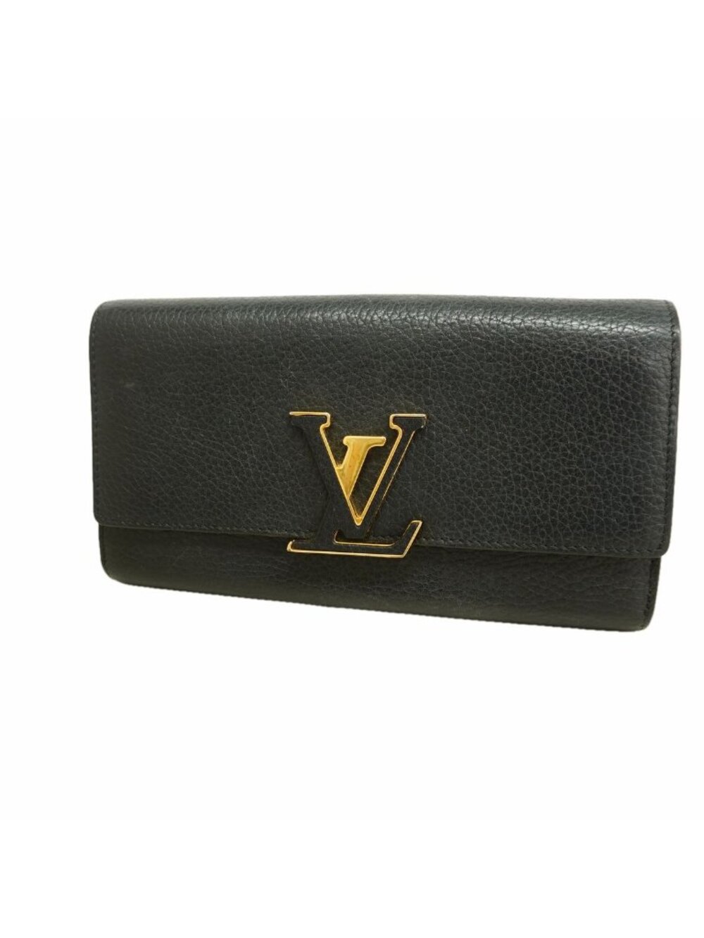 Louis Vuitton Wallet Taurillon Portefeuille Capucines Noir